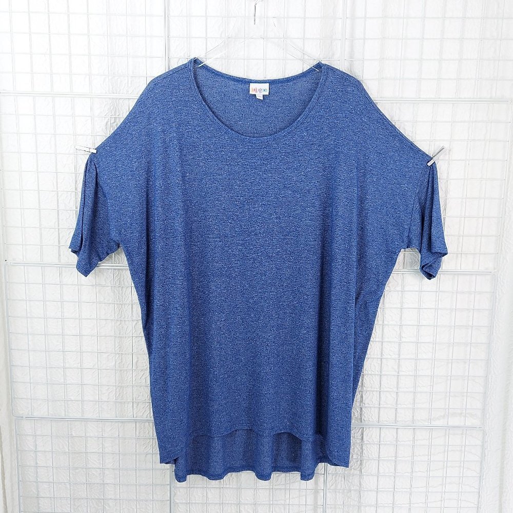 LuluRoe Slub High Low Dolman Sleeve Shirttail Hem Stretch Tunic
